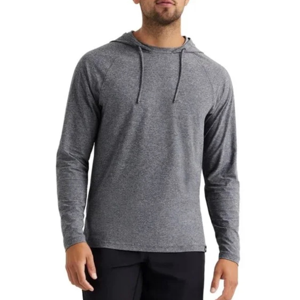 RHONE Reign Midweight Spacedye Hoodie Charcoal